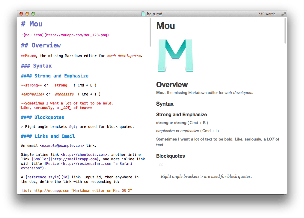 Markdown support for blog writing
